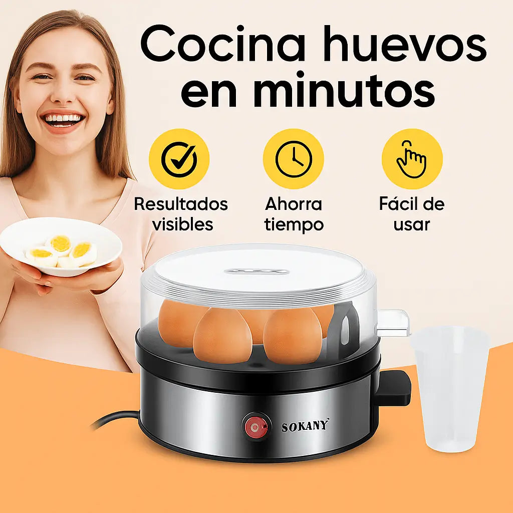 Hervidor De Huevos Electrico 6 Puestos + Ebook Premium +100 Recetas Deliciosas GRATIS🎁