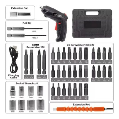 POWERFIX® – Destornillador Eléctrico + KIT 47 Herramientas con Estuche GRATIS🎁