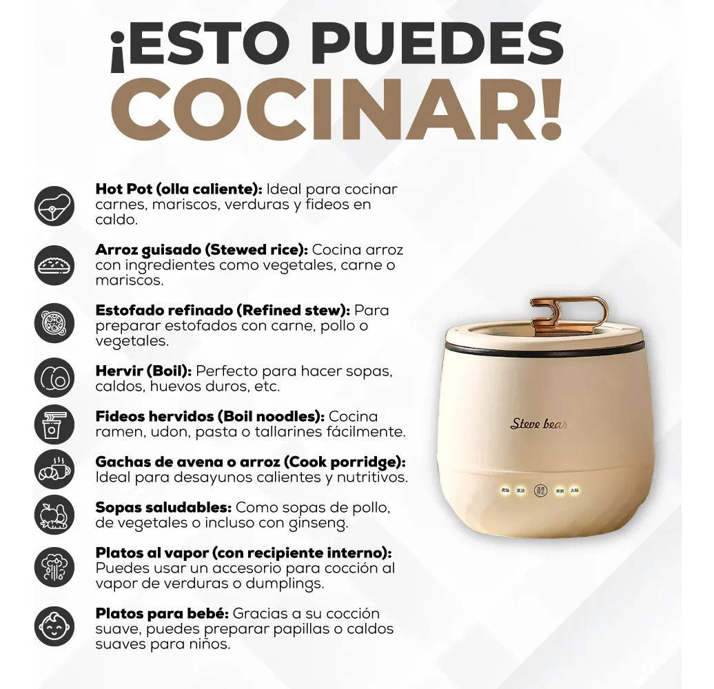 Olla Multifuncional Coreana + Ebook GRATIS🎁: Secretos de la Cocción Perfecta