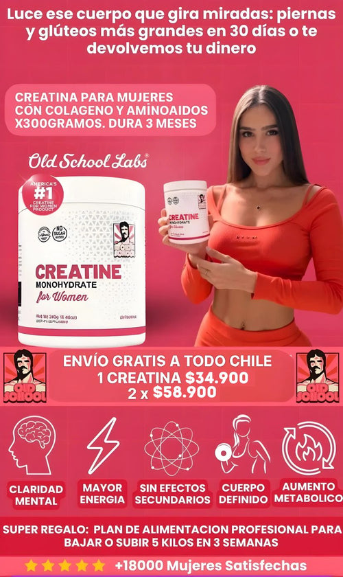 Creatina Monohidratada For Women || Tu impulso total para fuerza y glúteos definidos.