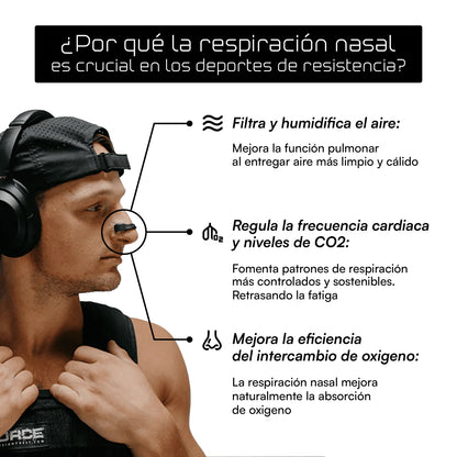 RESPIRAPLUS®️ Banda Nasal Respiración Avanzada ¿Te cuesta respirar por la nariz, roncas o amaneces cansado?