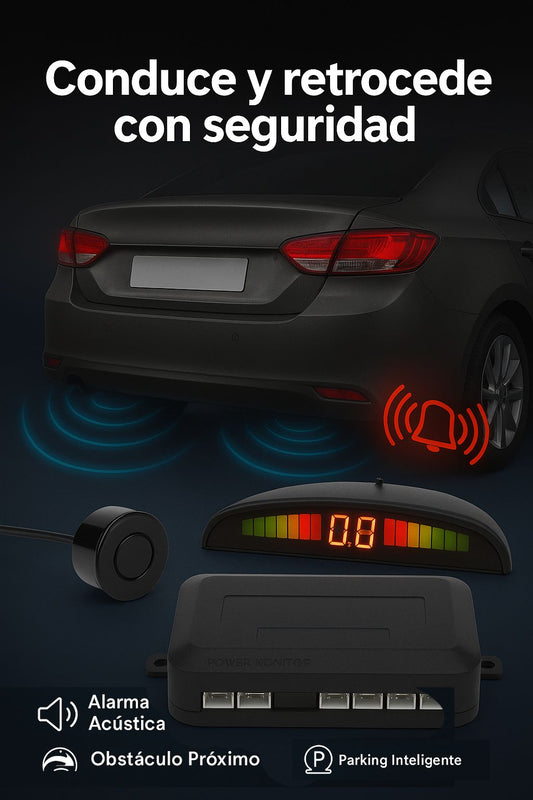 AutoGuard™🛡️ | Kit Radar de Reversa para Carro con 4 Sensores y Display LED