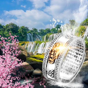 ANILLO FENG SHUI AJUSTABLE Atrae la Riqueza y Abundancia | FORJADO ARTESANALMENTE EN PLATA