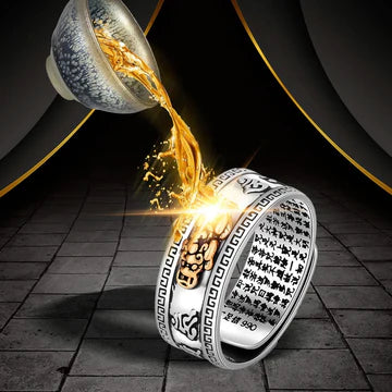 ANILLO FENG SHUI AJUSTABLE Atrae la Riqueza y Abundancia | FORJADO ARTESANALMENTE EN PLATA