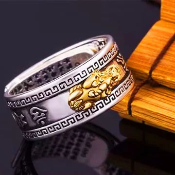 ANILLO FENG SHUI AJUSTABLE Atrae la Riqueza y Abundancia | FORJADO ARTESANALMENTE EN PLATA