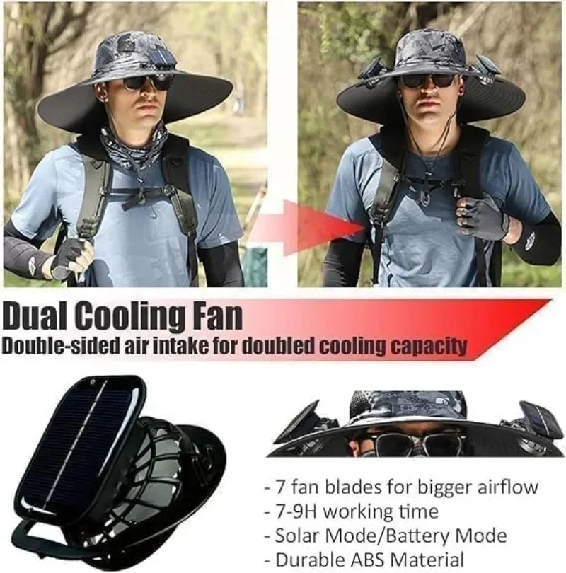Sombrero Solar SolarBreeze®️ | Ventilador integrado y protección UV avanzada